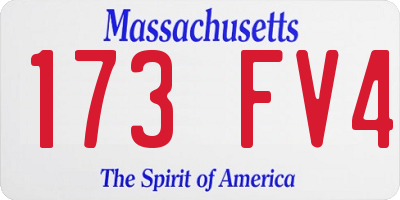 MA license plate 173FV4
