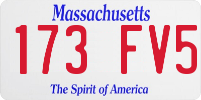 MA license plate 173FV5
