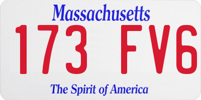 MA license plate 173FV6