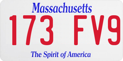 MA license plate 173FV9
