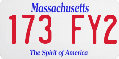 MA license plate 173FY2
