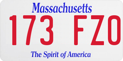 MA license plate 173FZ0