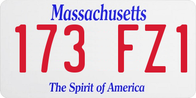MA license plate 173FZ1