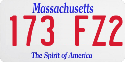MA license plate 173FZ2