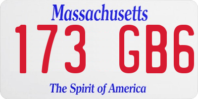 MA license plate 173GB6