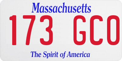 MA license plate 173GC0