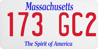 MA license plate 173GC2