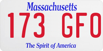 MA license plate 173GF0