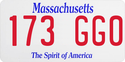 MA license plate 173GG0