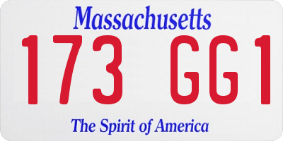 MA license plate 173GG1
