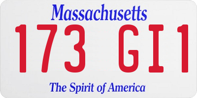 MA license plate 173GI1