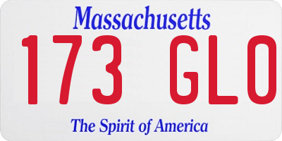 MA license plate 173GL0