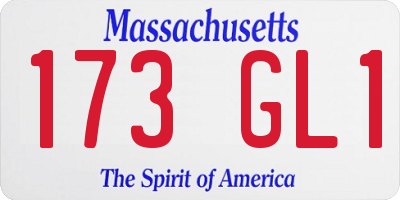 MA license plate 173GL1