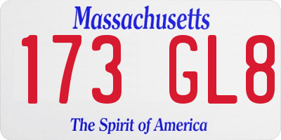 MA license plate 173GL8