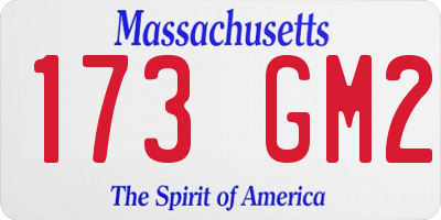 MA license plate 173GM2