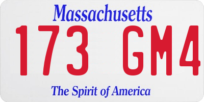 MA license plate 173GM4