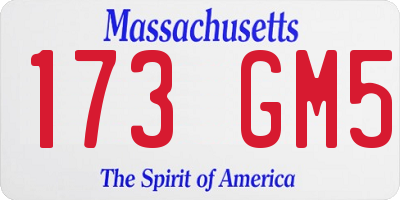 MA license plate 173GM5