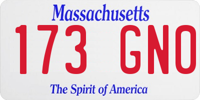MA license plate 173GN0