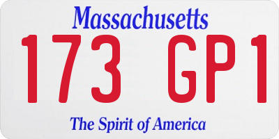 MA license plate 173GP1