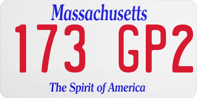 MA license plate 173GP2