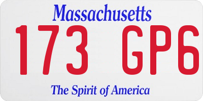 MA license plate 173GP6