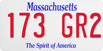 MA license plate 173GR2