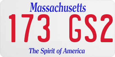 MA license plate 173GS2
