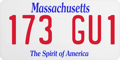 MA license plate 173GU1