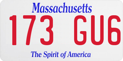 MA license plate 173GU6