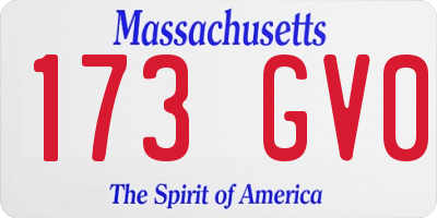 MA license plate 173GV0