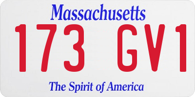 MA license plate 173GV1