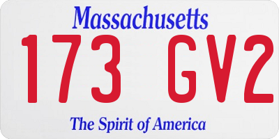 MA license plate 173GV2