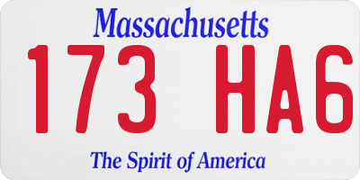 MA license plate 173HA6