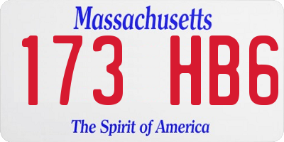MA license plate 173HB6