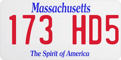 MA license plate 173HD5
