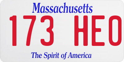 MA license plate 173HE0