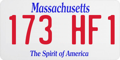 MA license plate 173HF1