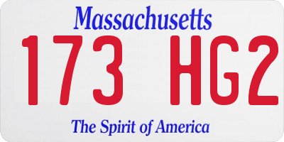 MA license plate 173HG2