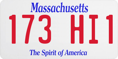 MA license plate 173HI1
