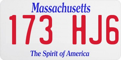MA license plate 173HJ6