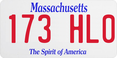 MA license plate 173HL0