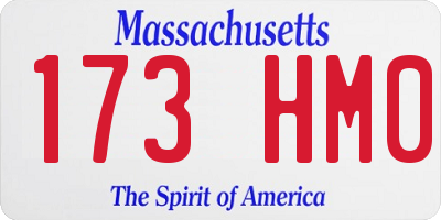 MA license plate 173HM0