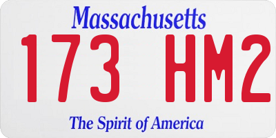 MA license plate 173HM2