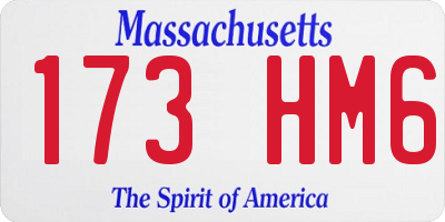 MA license plate 173HM6