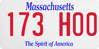 MA license plate 173HO0