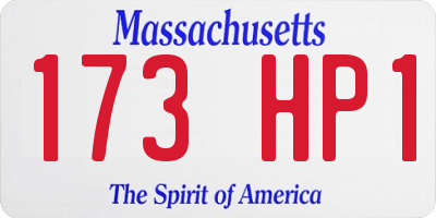 MA license plate 173HP1