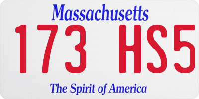 MA license plate 173HS5