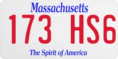 MA license plate 173HS6