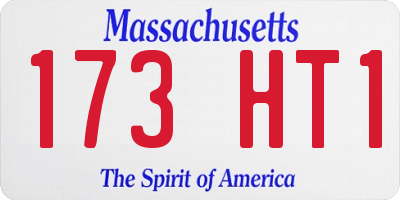 MA license plate 173HT1