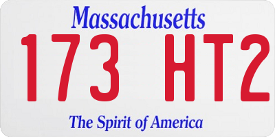 MA license plate 173HT2